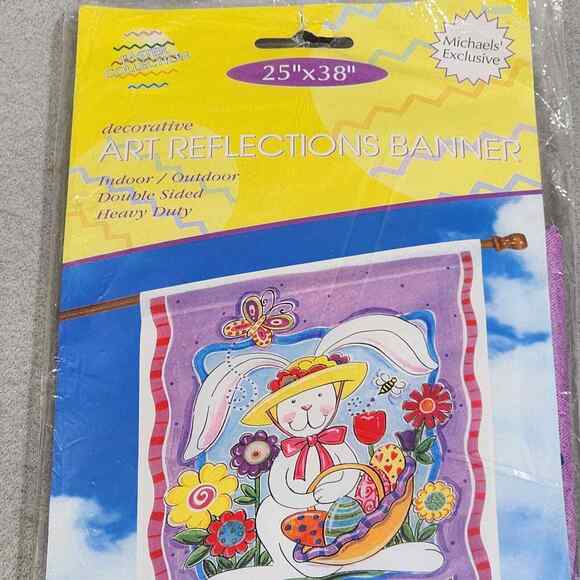 Welcome Easter Bunny Art Reflections Banner Michaels' Exclusive 25"x38" NIP - Picture 3 of 6